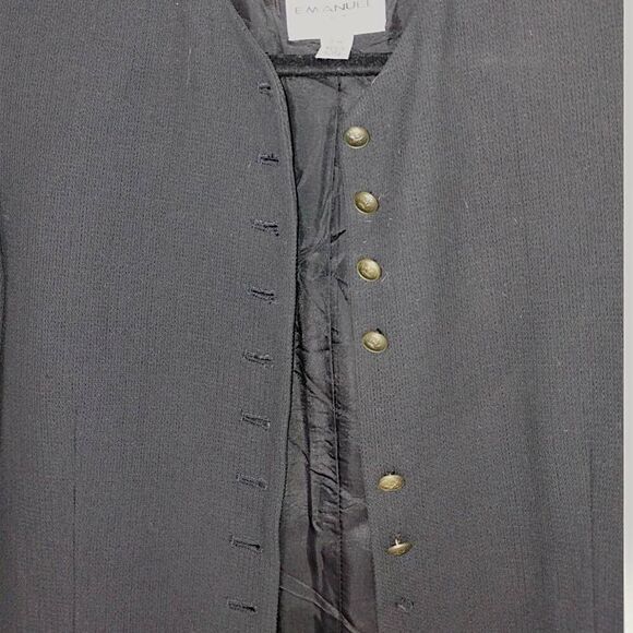 VTG Emmanuel Ungaro Womens Jacket Sz 8 Tailored Long Button Front Wool Royalty - Picture 8 of 11